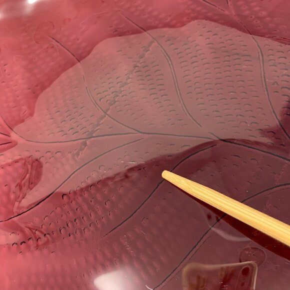 Vintage Purple Glass Platter Leaf Art Glass Serving Platter Charcuterie - Picture 6 of 10